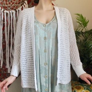 white knit chunky cardigan